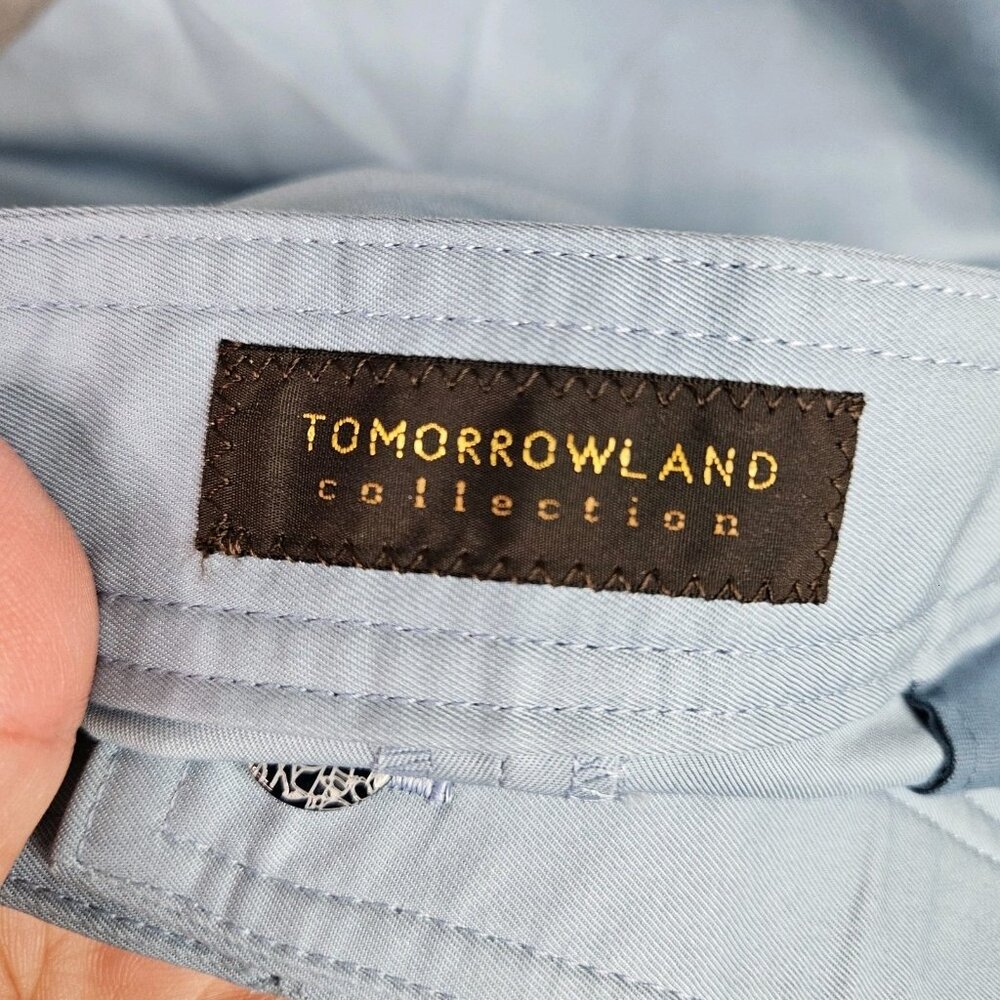 TOMORROWLAND Collection Women's Light Blue Pleated Wide Leg Pant Sz 38 - Picture 11 of 14
